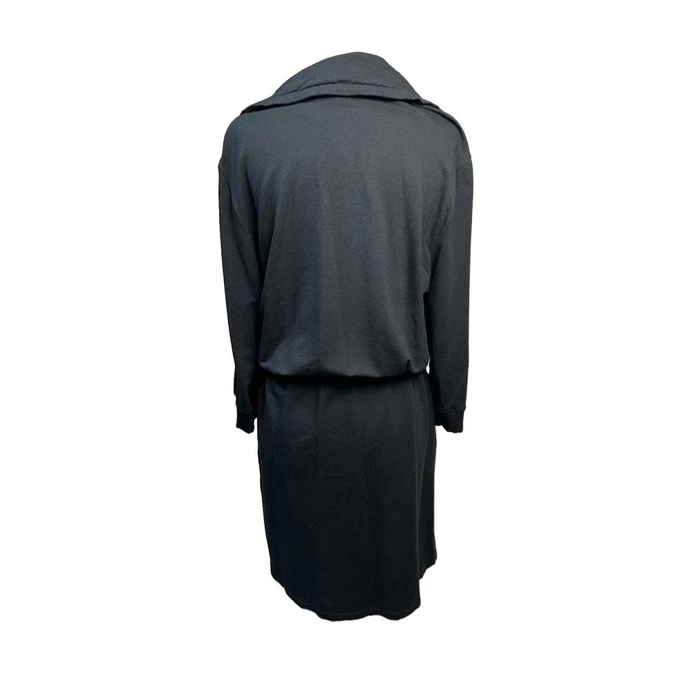 Zenergy by Chicos Black Travel Dress 3/4 Sleeve Athleisure Casual Stretch Size 2
